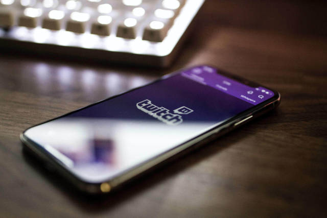 twitch logo on a phone