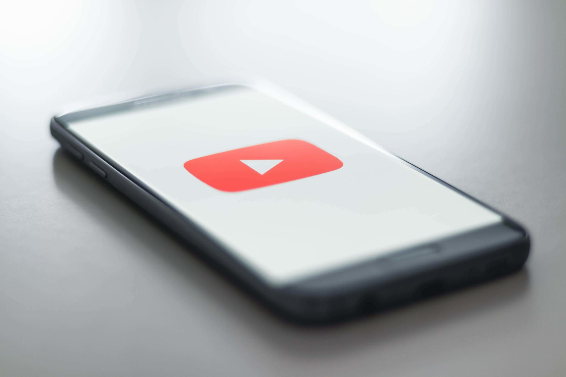 youtube logo on a phone